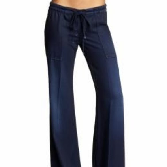 drawstring wide leg jeans